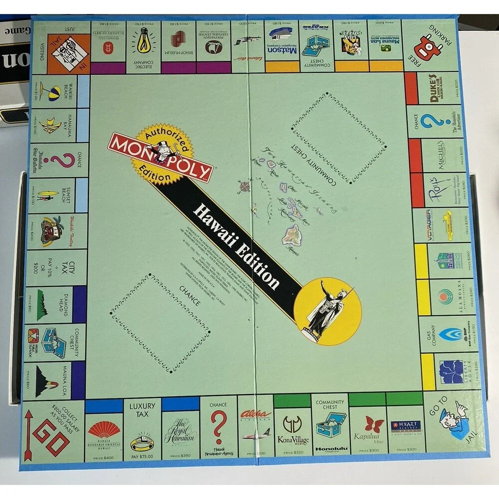 Monopoly Hawaii Edition Complete Hasbro 1996 USAOPOLY Official FLAW